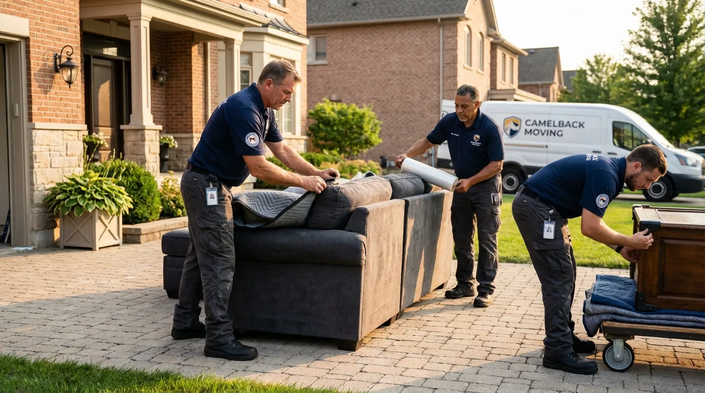 Large estate moving crew wrapping furniture in Edison, GA